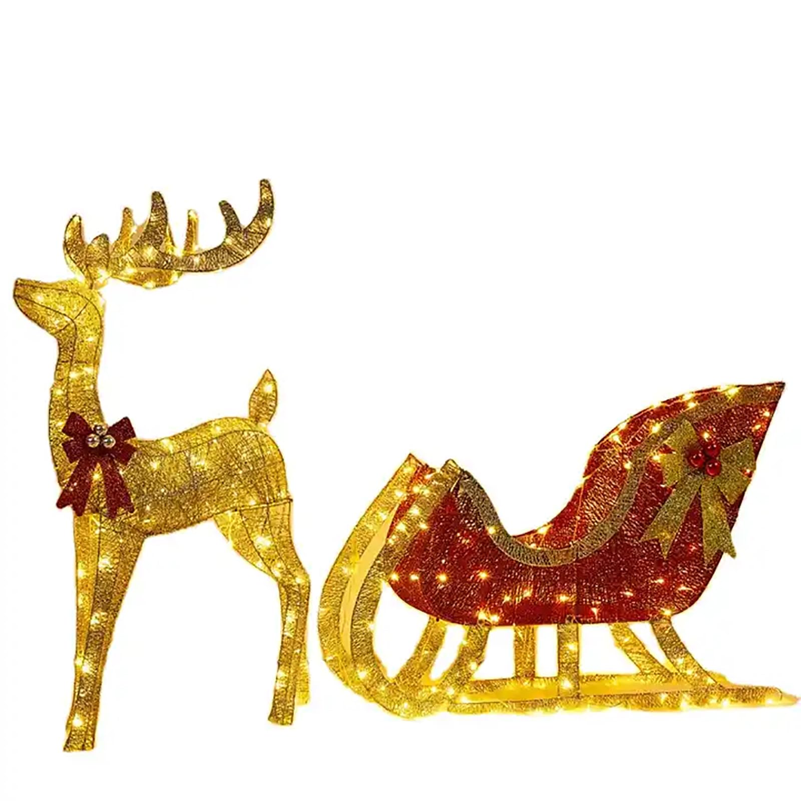 Amazon.co.jp: クリスマスライトアップトナカイ、LED発光トナカイ